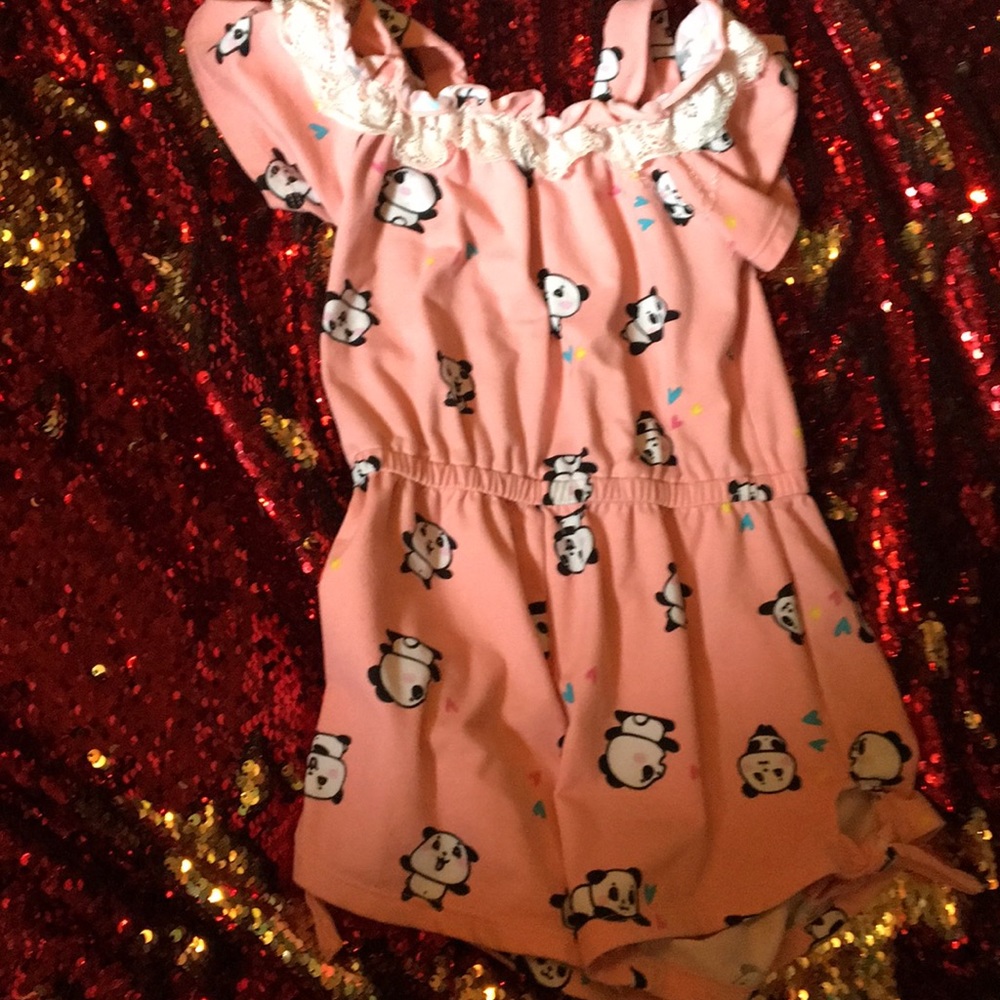Panda girls toddler romper